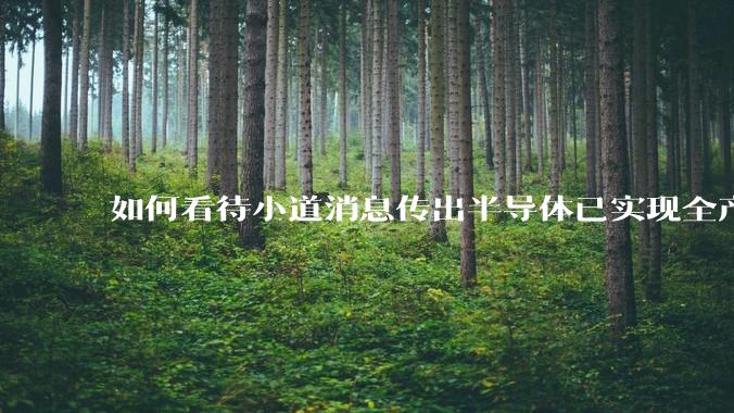 如何看待小道消息传出半导体已实现全产业链替代，国产euv已突破，良率70%？